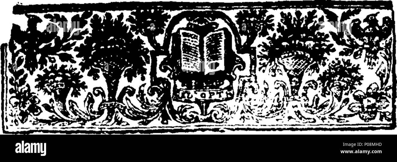 . Inglese: Fleuron dal libro: una lettera all'E- di S-r; in cui sono esaminati il comportamento dei nostri diversi ministeri rispetto alla ballance di potere in Europa e la necessità di sostenere la casa di Austria e prescrive limiti alla potenza della Francia. Insieme con alcune osservazioni sul luogo, condotta e i progressi della presente guerra, il comportamento dei mercenari e il trattamento personale del suo L-p. 124 una lettera all'E- di S-r; in cui sono esaminati il comportamento dei nostri diversi ministeri rispetto alla ballance del potere in Europa Fleuron T100937-2 Foto Stock