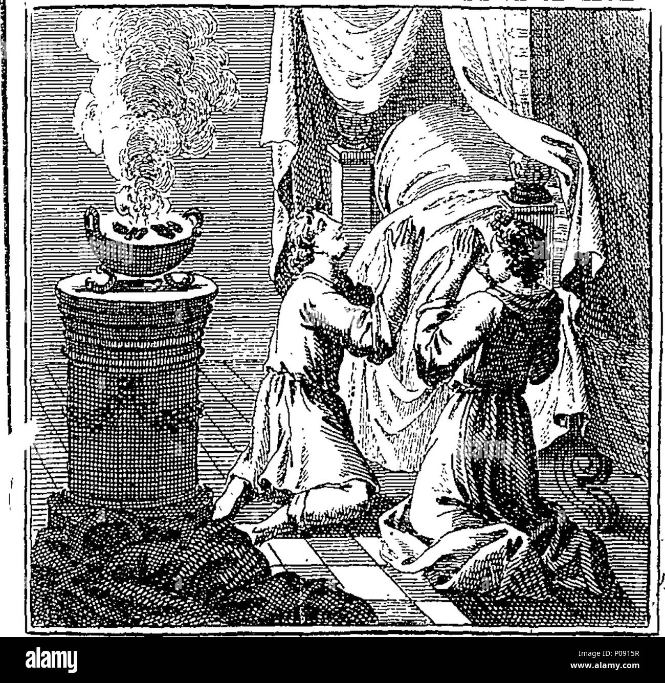 . Inglese: Fleuron dal libro: un una semplificazione della scrittura storia progettato per il divertimento e il miglioramento dei bambini: in cui la maggior parte delle azioni che colpisce nel Vecchio Testamento sono realizzati in pianura ... adornata con testa pezzi [sic] ... curiosamente incisi su 60 piastre di rame; ... da un eminente divino. 285 Un una semplificazione della scrittura storia progettato per il divertimento e il miglioramento dei bambini- in cui la maggior parte delle azioni che colpisce nel Vecchio Testamento sono Fleuron T118270-53 Foto Stock