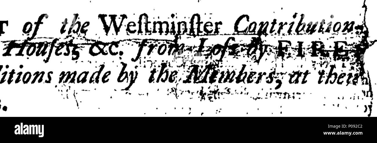 . Inglese: Fleuron dal libro: un abstract dell insediamento di Westminster Contributionship per assicurare case, &c. da perdite in caso di incendio; comprese le aggiunte apportate dai membri, alla loro generale riunioni. 287 Un abstract dell insediamento di Westminster Contributionship per assicurare case, etc Fleuron T188529-1 Foto Stock