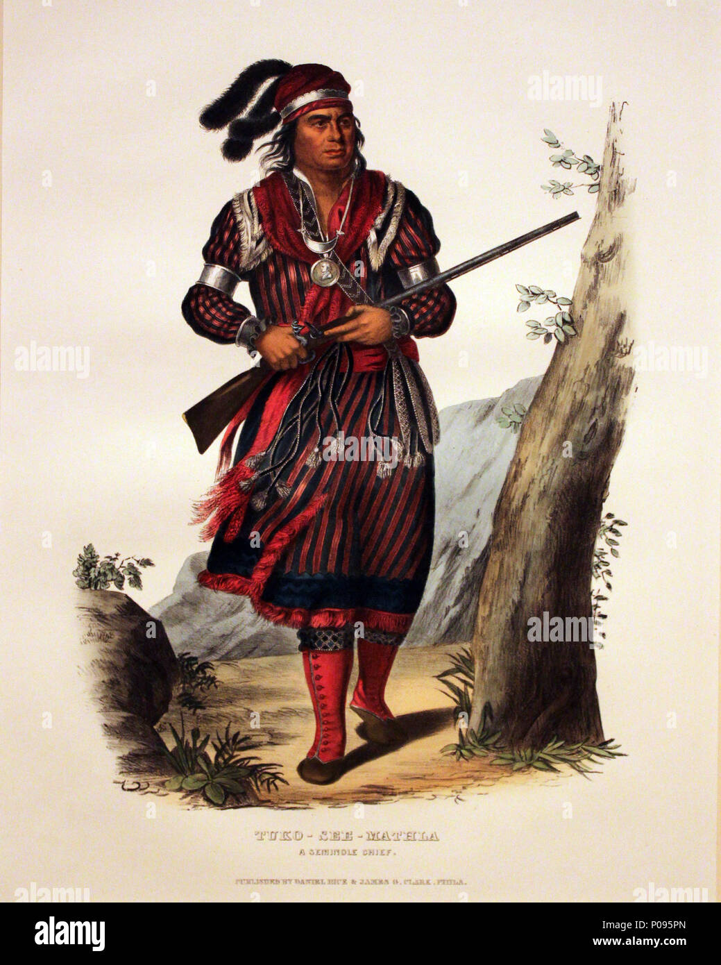 . Inglese: Seminole Chief Tuko-See-Mathla Deutsch: Seminolen-Häuptling Tuko-See-Mathla . 1833 20 1833 Catlin Tuko-See-Mathla, Seminole Chief anagoria Foto Stock