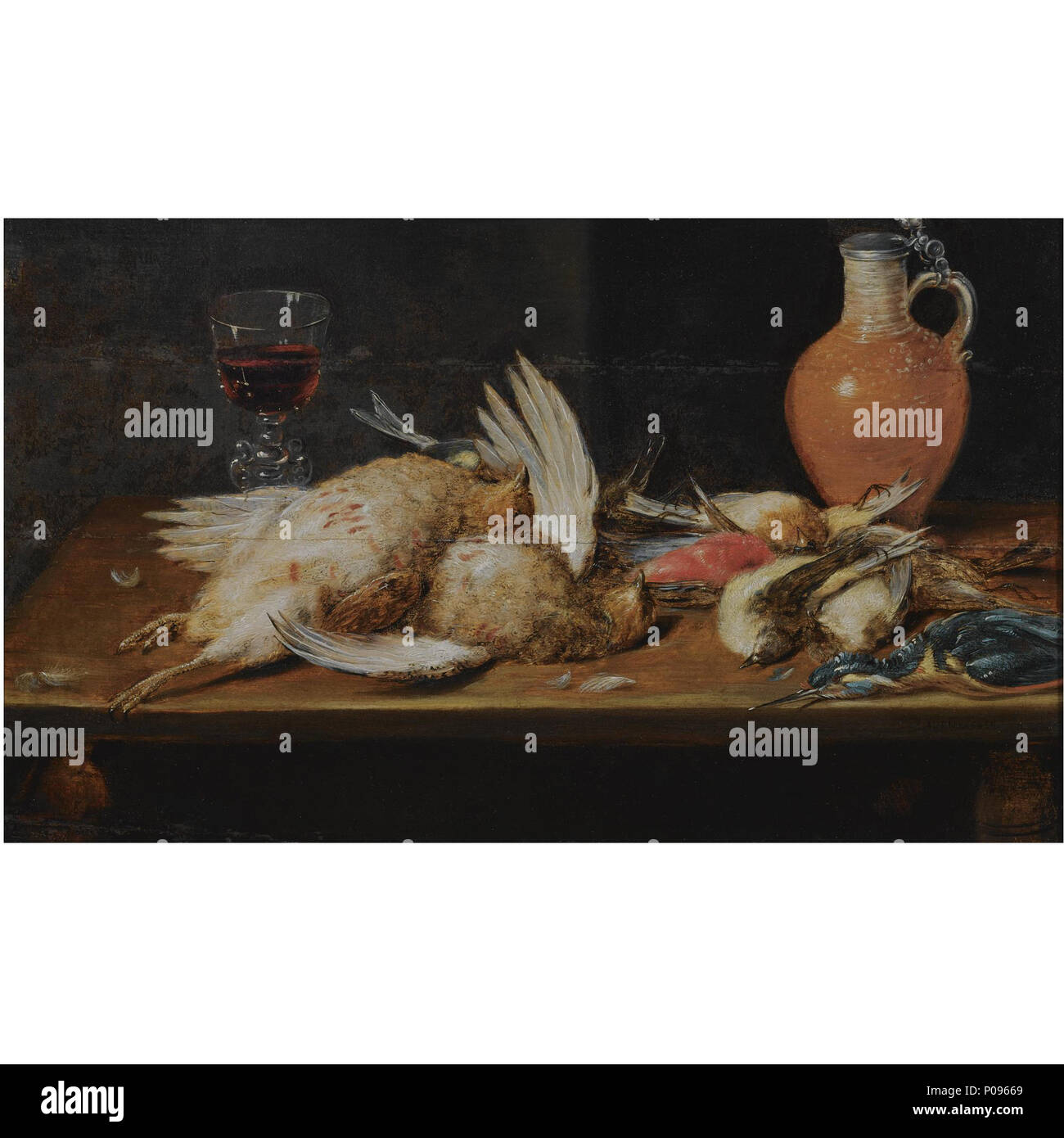 . Ancora una vita con un robin, un kingfisher, pernici e uccelli canori, tutti su di un tavolo di legno, insieme con un bicchiere e una caraffa di terracotta . tra 1623 e 1661 277 Alexander Adriaenssen - ancora una vita con un robin, un kingfisher, pernici e uccelli canori, tutti su di un tavolo di legno, insieme con un bicchiere e una caraffa di terracotta Foto Stock . Ancora una vita con un robin, un kingfisher, pernici e uccelli canori, tutti su di un tavolo di legno, insieme con un bicchiere e una caraffa di terracotta . tra 1623 e 1661 277 Alexander Adriaenssen - ancora una vita con un robin, un kingfisher, pernici e uccelli canori, tutti su di un tavolo di legno, insieme con un bicchiere e una caraffa di terracotta Foto Stock