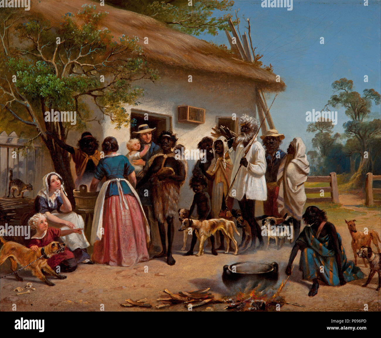 . Una scena in Sud Australia . circa 1850 278 Alexander Schramm - una scena in Sud Australia - Google Art Project Foto Stock