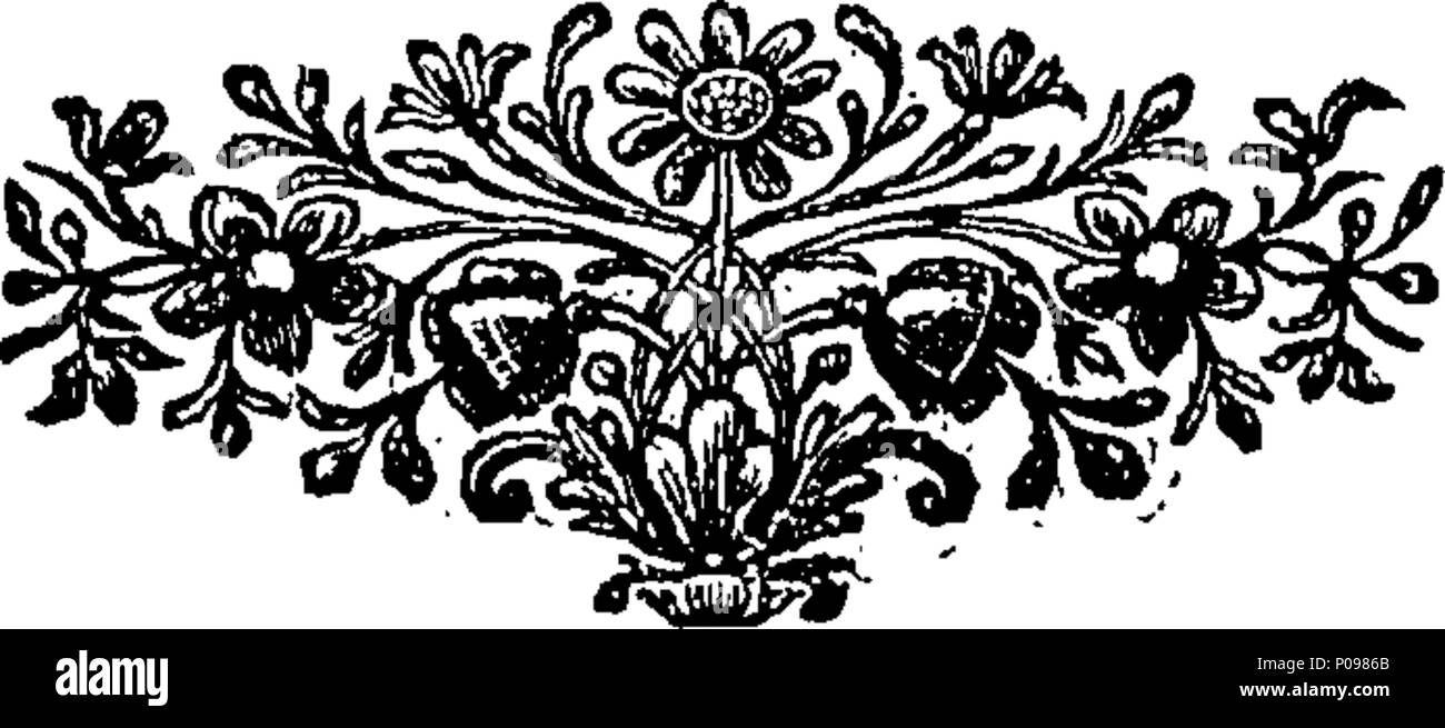 . Inglese: Fleuron dal libro: una storia naturale degli uccelli. Illustrata con un centinaio e una delle piastre di rame, engraven dalla vita. Pubblicato dall'autore Eleazar Albin e colori attentamente'd da sua figlia e se stesso, da originali, tratte dai volatili vivi. Vol.III. 135 Una storia naturale degli uccelli Fleuron T064475-50 Foto Stock