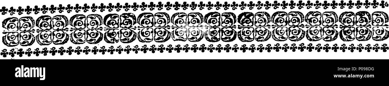 . Inglese: Fleuron dal libro: una storia naturale di insetti in inglese. Illustrata con un centinaio di piastre di rame, curiosamente Engraven dalla vita: e (per coloro che lo desiderano) esattamente colorato mediante l'autore Eleazar Albin, pittore. A cui si aggiungono le note di grandi dimensioni e molti curiosi di osservazioni. Da W. Derham, Fellow della Royal Society. 136 Una storia naturale di insetti inglese Fleuron T085937-14 Foto Stock