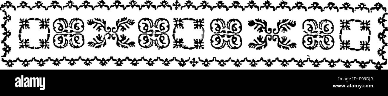 . Inglese: Fleuron dal libro: un riassunto di tutte le rivendicazioni sulla nuova foresta, nella contea di Southampton, iscritte al Lord Chief Justice in Eyre's Court, sospesa dalla Corte Swainmote, tenutasi a Lyndhurst, il 27 di giugno, nella 22d anno del re Carlo il secondo, e tenuto a Winton, il ventinovesimo giorno del mese di settembre, 1670. 287 Un riassunto di tutte le rivendicazioni sulla nuova foresta Fleuron T136614-2 Foto Stock