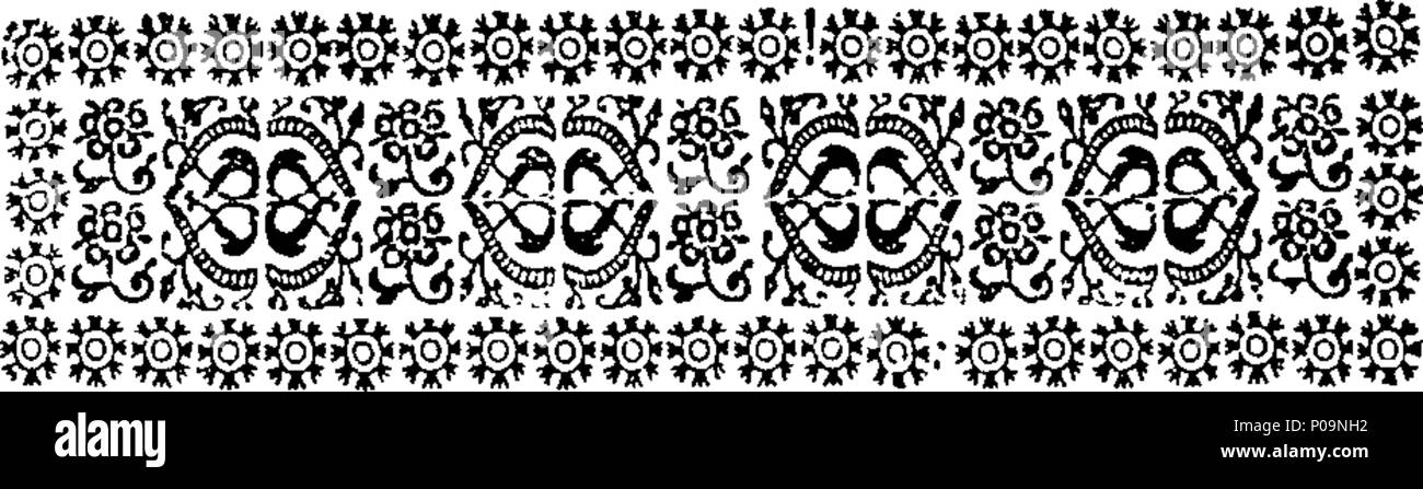 . Inglese: Fleuron dal libro: tutte le storie e i romanzi scritti dal compianto ingegnoso Sig.ra Behn, intire in un volume. Viz. I. La storia di Oroonoko; o il Royal-Slave. Scritto da il comando del re Carlo la seconda. II. Il Fair Jilt; o, Principe Tarquin. III. Agnes de Castro; o la forza di amore generoso. IV. L'amante di guardia; o l arte di fare l'amore: Essendo le regole per il corteggiamento per ogni ora del giorno e della notte. V. Il Signore Looking-Glass a si vestono da; o, tutta l'arte dell'affascinante tutta l'umanità. VI. Il fortunato errore. Vii. Memorie di corte del re di Nana. Foto Stock