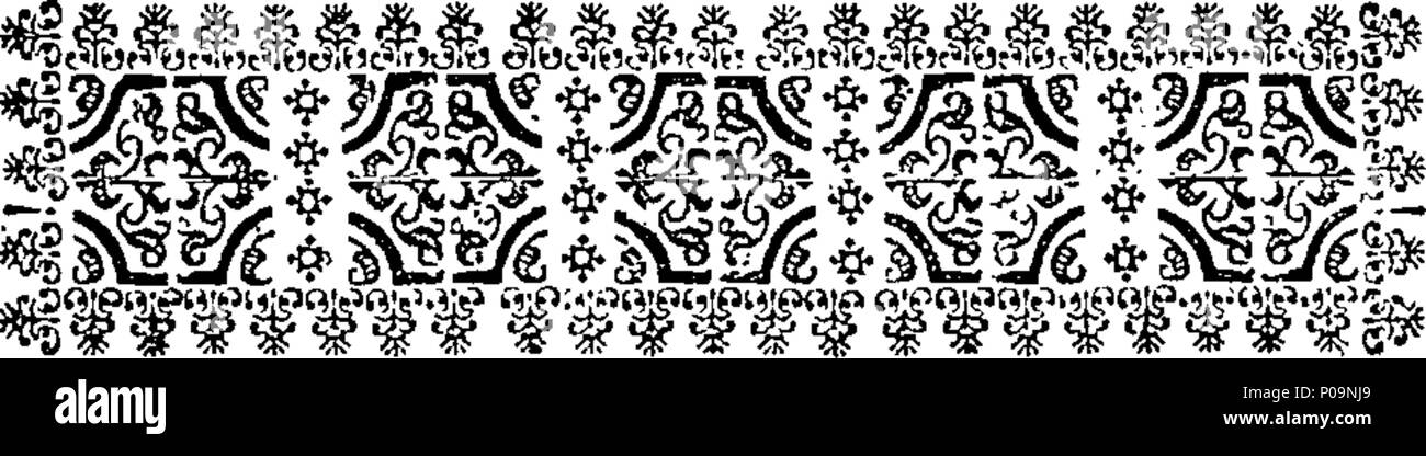 . Inglese: Fleuron dal libro: tutte le storie e i romanzi scritti dal compianto ingegnoso Sig.ra Behn, intire in un volume. Viz. I. La storia di Oroonoko; o il Royal-Slave. Scritto da il comando del re Carlo la seconda. II. Il Fair Jilt; o, Principe Tarquin. III. Agnes de Castro; o la forza di amore generoso. IV. L'amante di guardia; o l arte di fare l'amore: Essendo le regole per il corteggiamento per ogni ora del giorno e della notte. V. Il Signore Looking-Glass a si vestono da; o, tutta l'arte dell'affascinante tutta l'umanità. VI. Il fortunato errore. Vii. Memorie di corte del re di Nana. Foto Stock