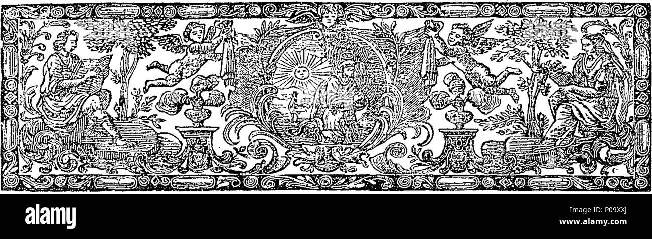 . Inglese: Fleuron dal libro: una nuova storia di scrittori ecclesiastici: contenenti un account degli autori di diversi libri del Vecchio e del Nuovo Testamento; la vita e gli scritti dei Padri primitivi; inoltre, una compendiosa storia dei Concili; con tabelle cronologiche del complesso. Scritto in francese da Lewis Ellies du Pin, medico di Sorbon, e Regius Professor di divinità di Parigi. Volume del terzo; contenente gli autori che fiorì nel XV e XVI secoli della Chiesa. 151 Una nuova storia di scrittori ecclesiastici- contenente un account degli autori del Foto Stock