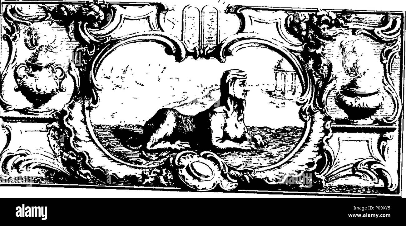 . Inglese: Fleuron dal libro: un conto la vita e gli scritti di Edmund Dickinson, M.D. Medico in sede ordinaria al re Carlo e King James II. A cui si aggiunge un trattato sul Grecian giochi, stampato dal medico del proprio manoscritto. Da William Nicolas Blomberg, A. M. Rettore e Vicario di Fulham. 290 Un conto la vita e gli scritti di Edmund Dickinson, M Fleuron T130388-2 Foto Stock