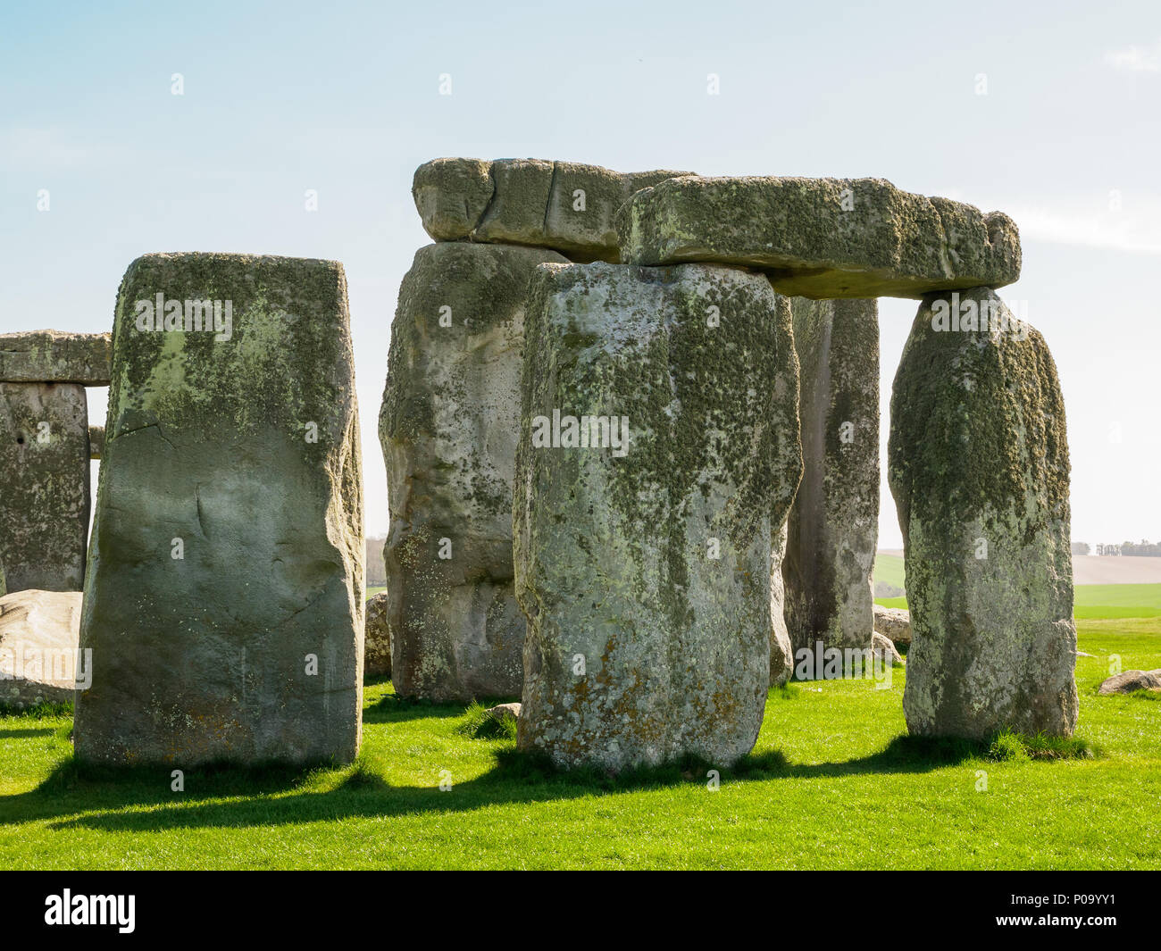 Stonehenge, Salisbury, Regno Unito - 10 Aprile 2018 - Stonehenge - un antico preistorico monumento di pietra vicino a Salisbury Foto Stock