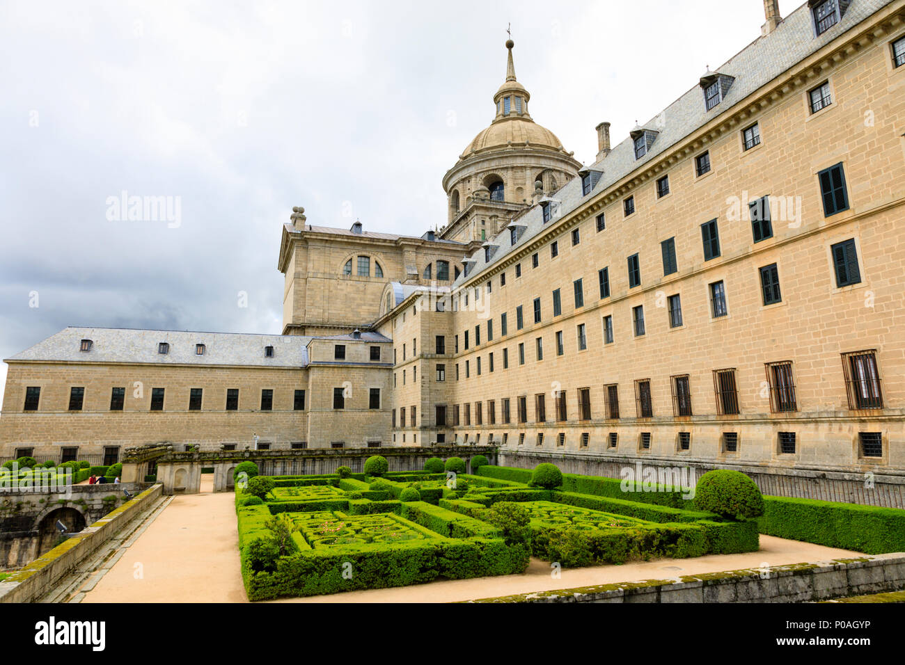 El Escorial Monastero, San Lorenzo, Madrid, Spagna. Maggio 2018 Foto Stock