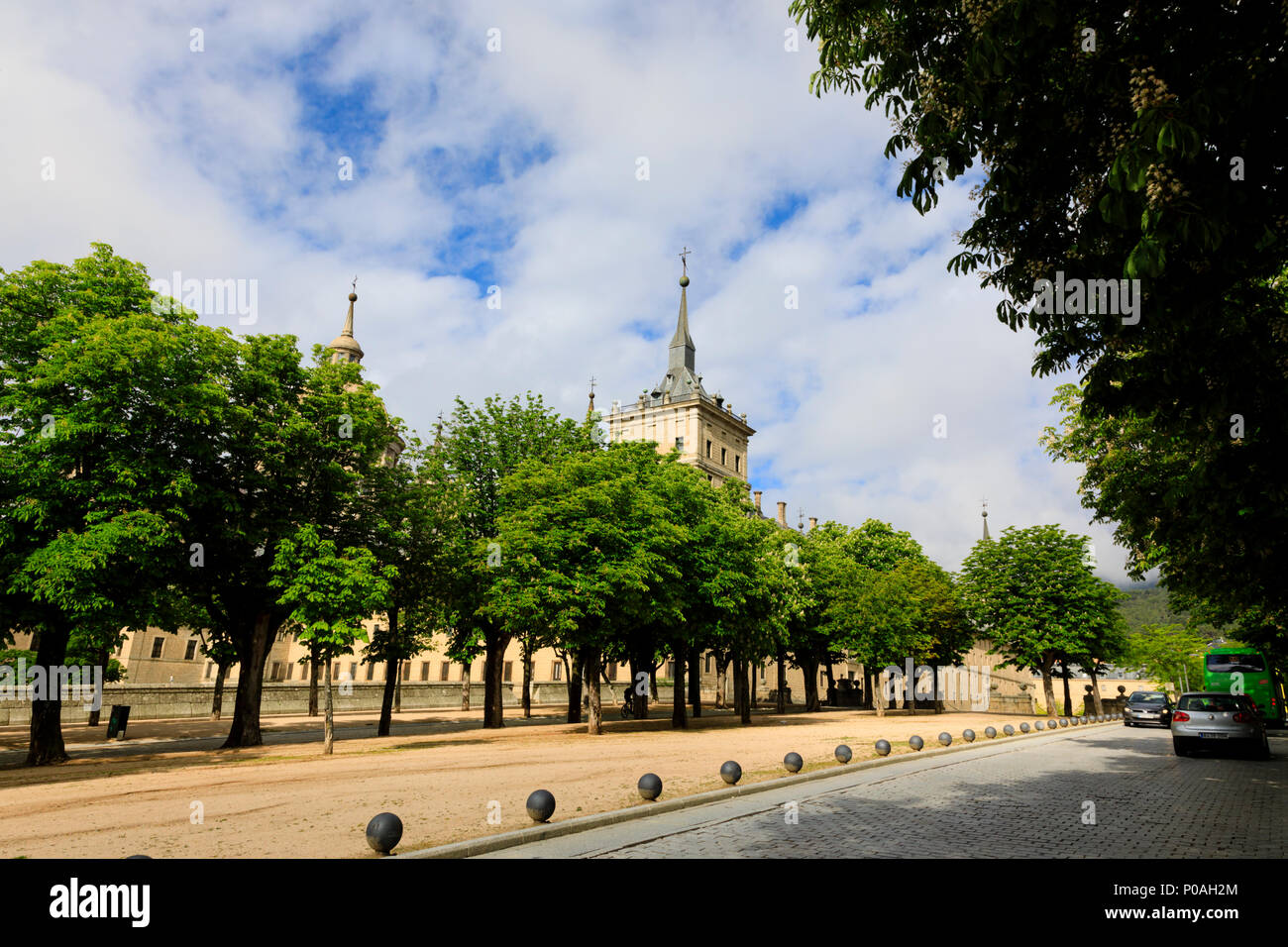 El Escorial Monastero, San Lorenzo, Madrid, Spagna. Maggio 2018 Foto Stock