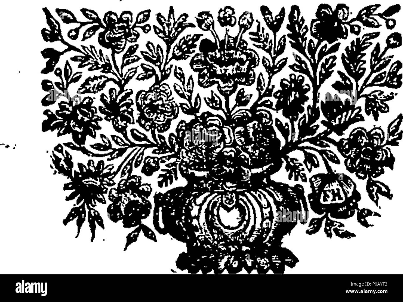 . Inglese: Fleuron dal libro: un nuovo metodo per la lingua italiana: o, ad un breve tratto di strada per imparare. Diviso in due parti. Nella prima sono tutte le regole, diviso in ventisei lezioni; con alcuni tavoli, mediante il quale le lezioni possono essere chiaramente comprensibili a prima vista. La seconda parte contiene una raccolta di diverse frasi e frasi italiane, mediante il quale una persona può esprimersi su qualsiasi discorso di alcun tipo in detta lingua. Più umilmente dedicato a destra onorevole signora Dorothea Savelli, contessa di Burlington, &c. Da Angelo Maria Cori, Romano; Master del Latino, Spagnolo Foto Stock