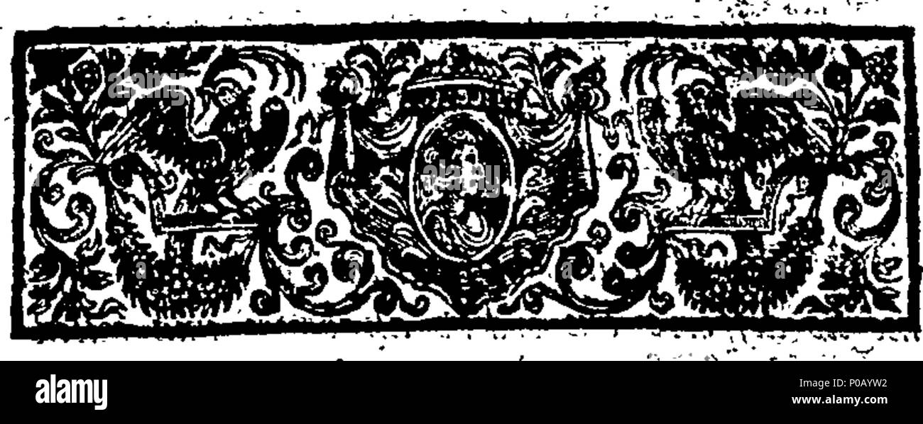 . Inglese: Fleuron dal libro: un nuovo metodo per la lingua italiana: o, ad un breve tratto di strada per imparare. Diviso in due parti. Nella prima sono tutte le regole, diviso in ventisei lezioni; con alcuni tavoli, mediante il quale le lezioni possono essere chiaramente comprensibili a prima vista. La seconda parte contiene una raccolta di diverse frasi e frasi italiane, mediante il quale una persona può esprimersi su qualsiasi discorso di alcun tipo in detta lingua. Più umilmente dedicato a destra onorevole signora Dorothea Savelli, contessa di Burlington, &c. Da Angelo Maria Cori, Romano; Master del Latino, Spagnolo Foto Stock