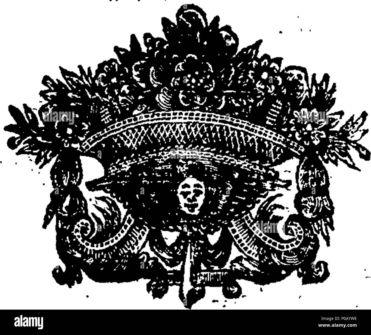 . Inglese: Fleuron dal libro: un nuovo metodo per la lingua italiana: o, ad un breve tratto di strada per imparare. Diviso in due parti. Nella prima sono tutte le regole, diviso in ventisei lezioni; con alcuni tavoli, mediante il quale le lezioni possono essere chiaramente comprensibili a prima vista. La seconda parte contiene una raccolta di diverse frasi e frasi italiane, mediante il quale una persona può esprimersi su qualsiasi discorso di alcun tipo in detta lingua. Più umilmente dedicato a destra onorevole signora Dorothea Savelli, contessa di Burlington, &c. Da Angelo Maria Cori, Romano; Master del Latino, Spagnolo Foto Stock