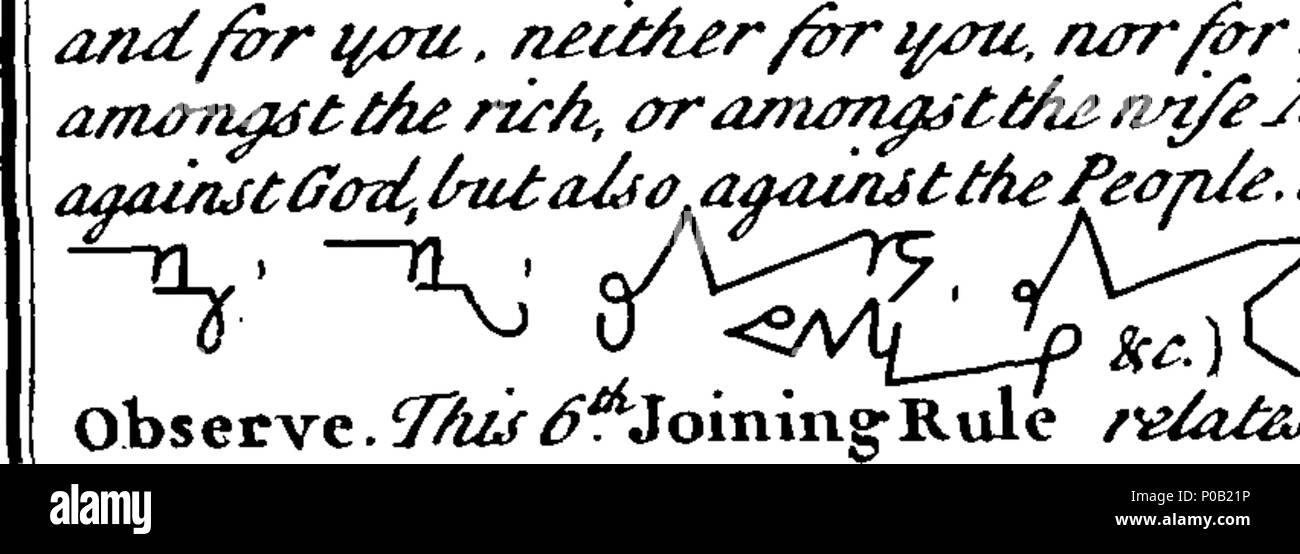 . Inglese: Fleuron dal libro: un nuovo breve grammatica a mano, contenente una regola generale per iscritto in qualsiasi lingua, se inglese, latino, francese, &c. Inoltre, particolare accorciamento e regole di giunzione montato per la lingua inglese, per unire in ogni frase cinque, sei o più parole insieme; senza togliere la penna in un istante di tempo mai inventato. Fatto secondo tutti i miglioramenti che l'autore ha fatto poiché ha pubblicato il suo primo Breve grammatica a mano circa venti anni fa: miglioramenti che rendono questo nuovo metodo molto più facile, veloce e leggibile, come è evidente Foto Stock