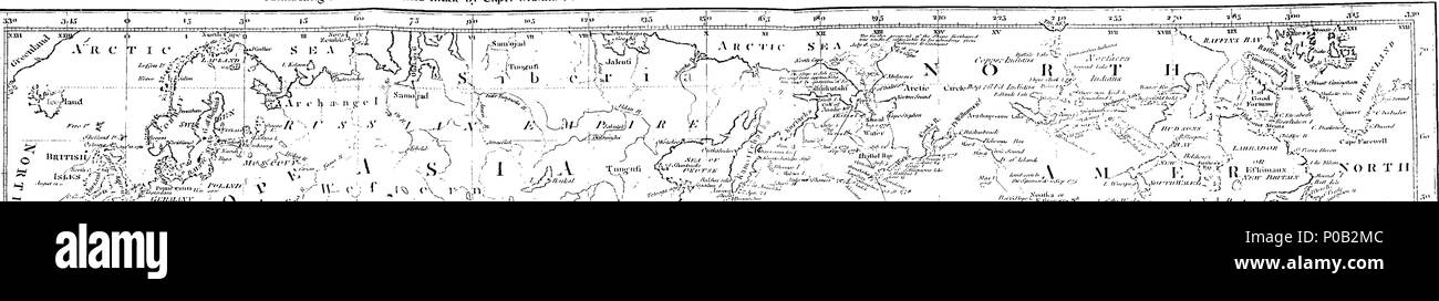 . Inglese: Fleuron dal libro: un nuovo, autentica e completa collezione di viaggi in giro per il mondo, intraprese ed eseguite da autorità reale. Contenente un autentico, ... la storia di un Capitano Cook prima, seconda, terza e ultima viaggi, ... A cui sarà aggiunto, racconti originali di altro viaggio ... È doveroso osservare che alcune altre edizioni di queste opere ... costerebbe un acquirente ... verso l'alto di una ventina di Guinea; ... ma la presente edizione, di essere pubblicato solo in ottanta sei penny numeri, ... consente a ogni persona, ... per diventare familiary [sic] familiarità con quei viaggi ... Foto Stock