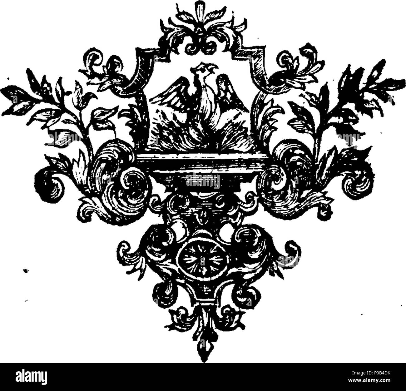 . Inglese: Fleuron dal libro: Un Saggio filosofico dopo la celebre anodina collana, consigliato per il mondo dal dottor Chamberlen, per denti Childdrens: Le donne nel mondo del lavoro: e tempere di testa. Pubblicato in ragione del notevole aumento del ritardo di anni nelle fatture di mortalità, da cui risulta che in e su Londra, (lo stesso può essere detto di Parigi, o qualsiasi altra grande città, sopra 12000 bambini sono morti annuale dei loro denti e convulsioni e febbri causate in tal modo oltre al grande numero di donne che ogni giorno vengono persi in Child-Bed: e le moltitudini di persone che il colorante del Diste Foto Stock