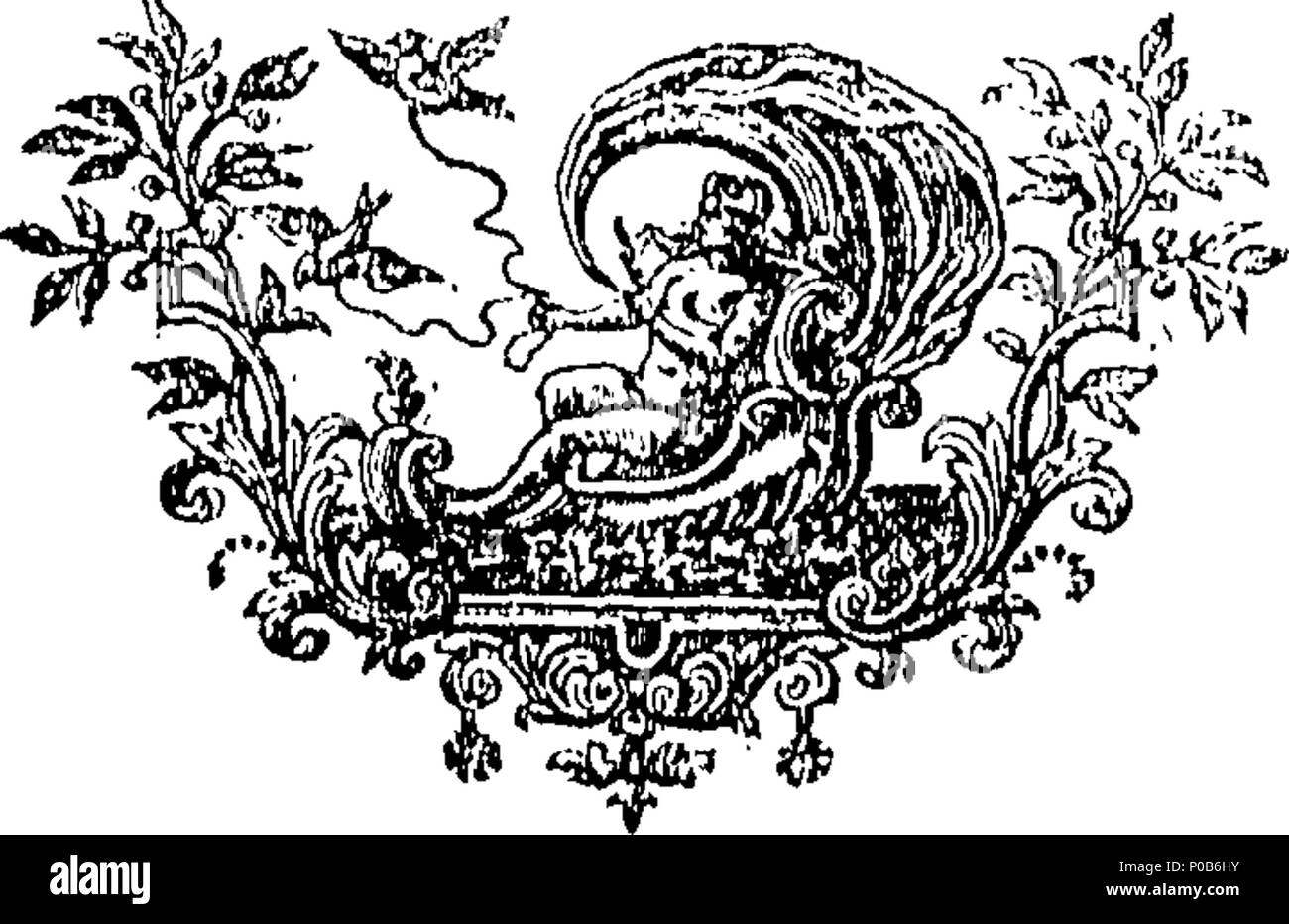 . Inglese: Fleuron dal libro: una poesia sul matrimonio di Sua Grazia il Duca di Newcastle a destra onorevole la Lady Henrietta Godolphin, inscrib'd alla sua grazia. Dal Sig. Eusden. 172 una poesia sul matrimonio di Sua Grazia il Duca di Newcastle a destra onorevole la Lady Henrietta Godolphin, inscrib'd a Sua Grazia Fleuron T042550-2 Foto Stock