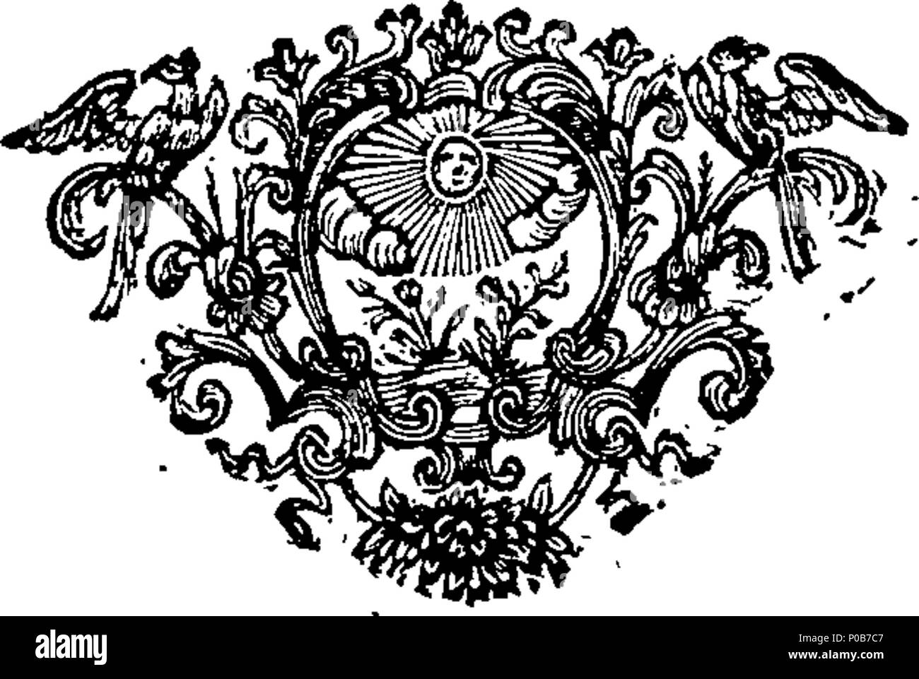 . Inglese: Fleuron dal libro: un saggio politico al commercio. Scritto in francese da Monsieur M*** tradotto con alcune annotazioni e commento. Da David Bindon, Esq; 173 un saggio politico su commerce Fleuron T106147-41 Foto Stock