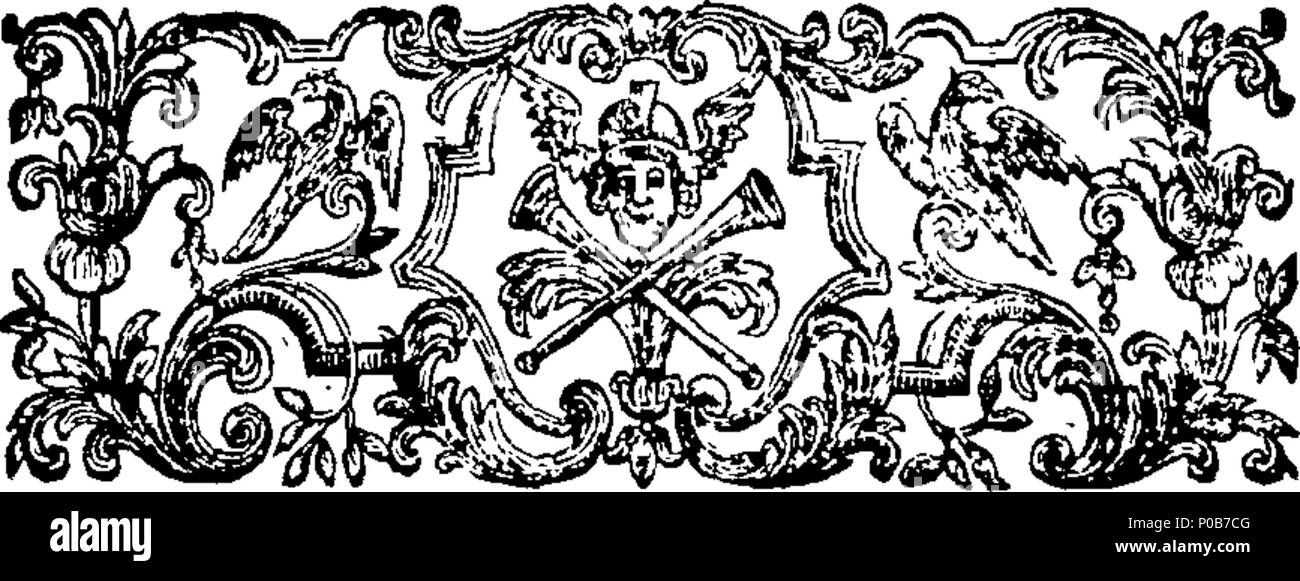 . Inglese: Fleuron dal libro: un saggio politico al commercio. Scritto in francese da Monsieur M*** tradotto con alcune annotazioni e commento. Da David Bindon, Esq; 173 un saggio politico su commerce Fleuron T106147-5 Foto Stock