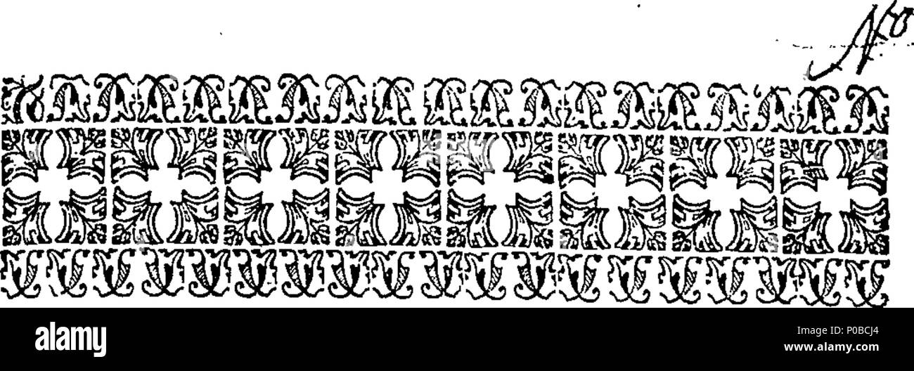 . Inglese: Fleuron dal libro: un atto per lo scambio di determinate messuages, terre, e Hereditaments, nelle parrocchie di Beckenham e Lewisham, nella contea del Kent, parte dell'estate in ritardo di Hugh Raymond, Esquire, deceduto, per altre terre e Hereditaments in detta parrocchia di Beckingham, appartenenti a John Cator, giovani; e per l'assestamento dei terreni così preso in Exchange, per gli stessi impieghi le terre data in cambio di stand limitato; e per consentire di Raymond Jones e Peter Burrell, Esquires, di concedere la costruzione di operazioni di leasing di altre parti della tarda estate del detto Hugh Raymond. 297 Un atto per Foto Stock