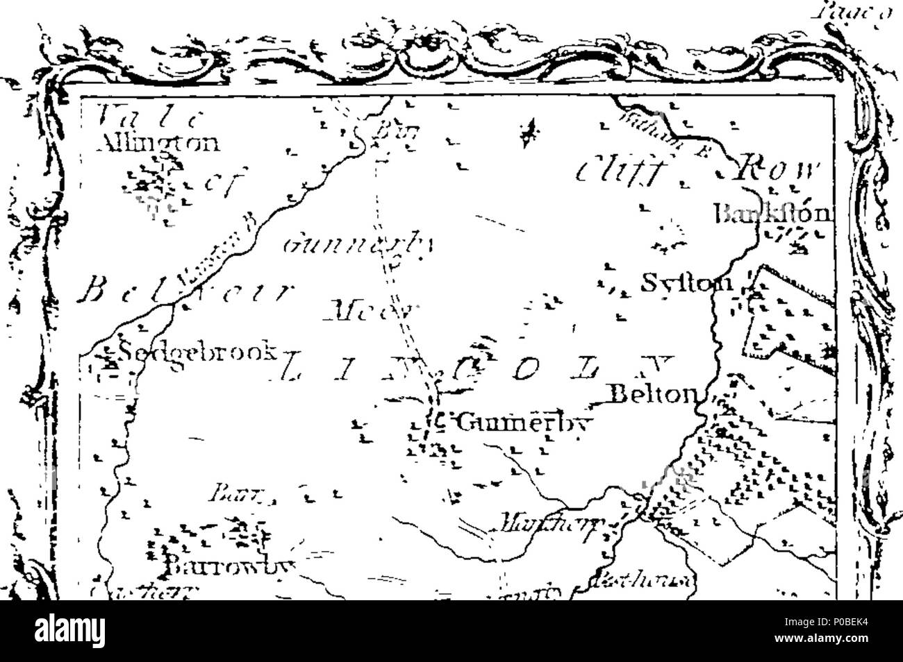 . Inglese: Fleuron dal libro: un sondaggio effettivo del grande post-strade tra Londra ed Edimburgo, da Mostyn John Armstrong, geo. 302 Un sondaggio effettivo del grande post-strade tra Londra ed Edimburgo, da Mostyn John Armstrong, Geo Fleuron T129636-10 Foto Stock