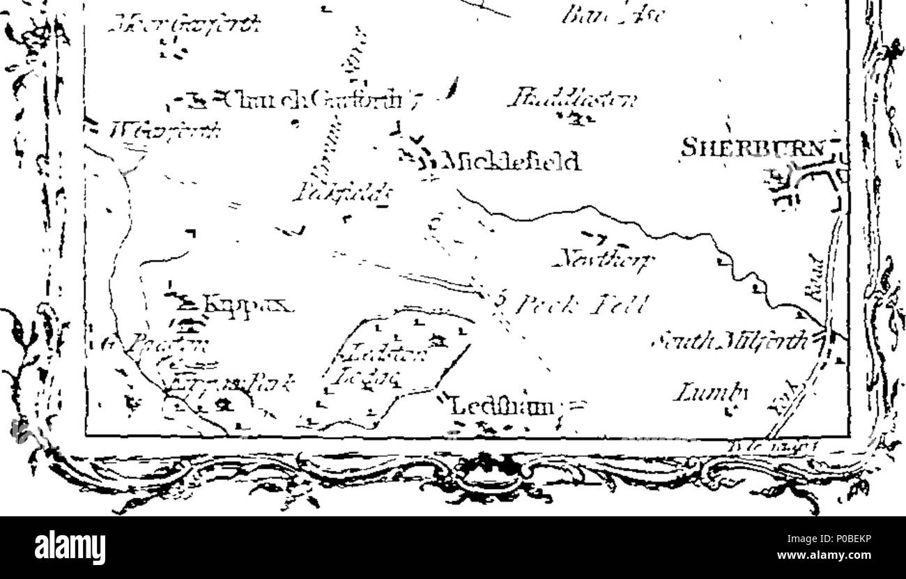 . Inglese: Fleuron dal libro: un sondaggio effettivo del grande post-strade tra Londra ed Edimburgo, da Mostyn John Armstrong, geo. 302 Un sondaggio effettivo del grande post-strade tra Londra ed Edimburgo, da Mostyn John Armstrong, Geo Fleuron T129636-15 Foto Stock