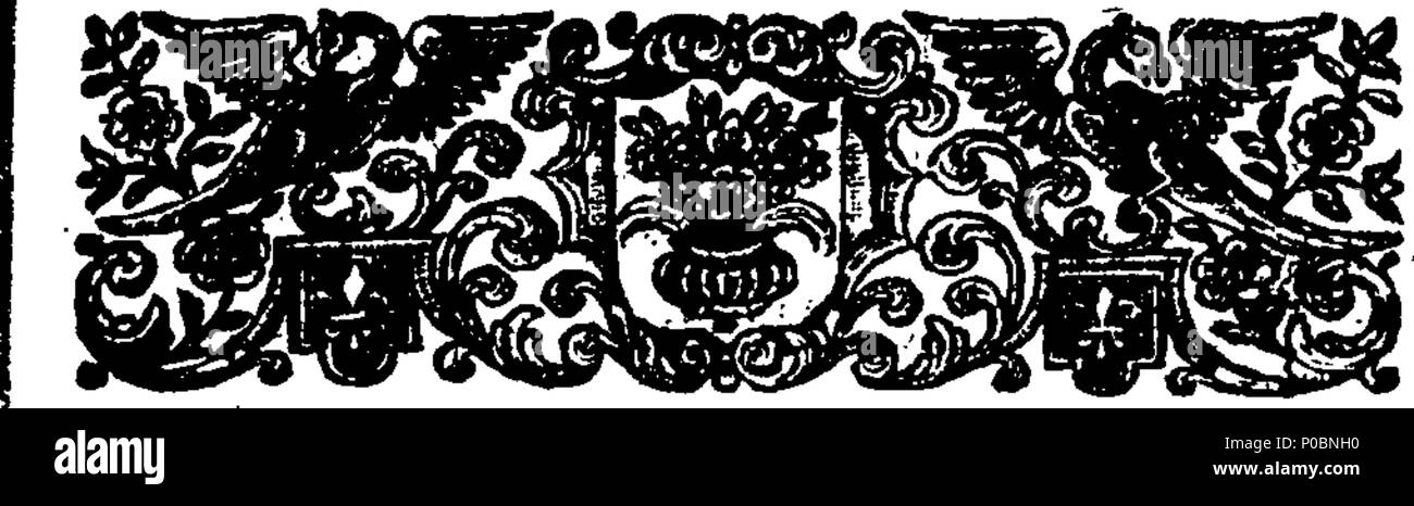 . Inglese: Fleuron dal libro: selezionare una raccolta di sermoni catholick, predicare'd prima che le Loro Maestà il Re James II. Maria Queen-Consort, Catherine Queen-Dowager, &c. ... Dal Reverendissimi Padri Ayray, Betham, Bix, Codrington, Ellis, Giffard, Godden, Levison, Scarisbrike. 187 una raccolta selezionata di catholick sermoni, predicare'd prima che le loro maestà il re Giacomo II Fleuron T144507-14 Foto Stock