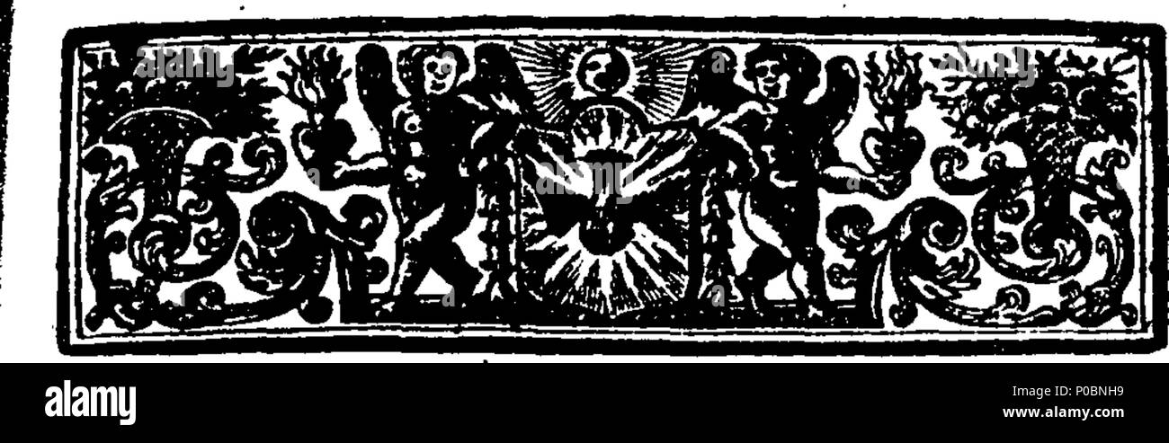 . Inglese: Fleuron dal libro: selezionare una raccolta di sermoni catholick, predicare'd prima che le Loro Maestà il Re James II. Maria Queen-Consort, Catherine Queen-Dowager, &c. ... Dal Reverendissimi Padri Ayray, Betham, Bix, Codrington, Ellis, Giffard, Godden, Levison, Scarisbrike. 187 una raccolta selezionata di catholick sermoni, predicare'd prima che le loro maestà il re Giacomo II Fleuron T144507-20 Foto Stock