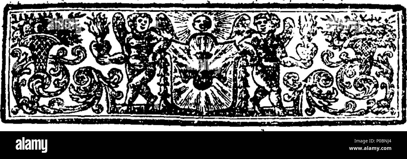 . Inglese: Fleuron dal libro: selezionare una raccolta di sermoni catholick, predicare'd prima che le Loro Maestà il Re James II. Maria Queen-Consort, Catherine Queen-Dowager, &c. ... Dal Reverendissimi Padri Ayray, Betham, Bix, Codrington, Ellis, Giffard, Godden, Levison, Scarisbrike. 187 una raccolta selezionata di catholick sermoni, predicare'd prima che le loro maestà il re Giacomo II Fleuron T144507-25 Foto Stock