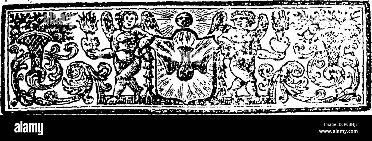 . Inglese: Fleuron dal libro: selezionare una raccolta di sermoni catholick, predicare'd prima che le Loro Maestà il Re James II. Maria Queen-Consort, Catherine Queen-Dowager, &c. ... Dal Reverendissimi Padri Ayray, Betham, Bix, Codrington, Ellis, Giffard, Godden, Levison, Scarisbrike. 187 una raccolta selezionata di catholick sermoni, predicare'd prima che le loro maestà il re Giacomo II Fleuron T144507-34 Foto Stock