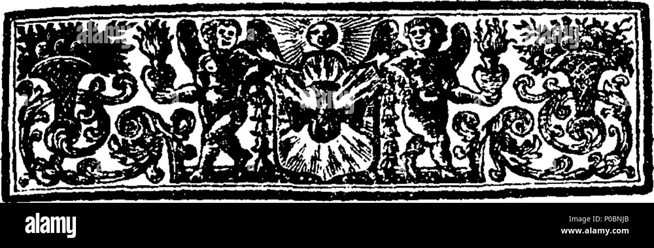 . Inglese: Fleuron dal libro: selezionare una raccolta di sermoni catholick, predicare'd prima che le Loro Maestà il Re James II. Maria Queen-Consort, Catherine Queen-Dowager, &c. ... Dal Reverendissimi Padri Ayray, Betham, Bix, Codrington, Ellis, Giffard, Godden, Levison, Scarisbrike. 187 una raccolta selezionata di catholick sermoni, predicare'd prima che le loro maestà il re Giacomo II Fleuron T144507-31 Foto Stock