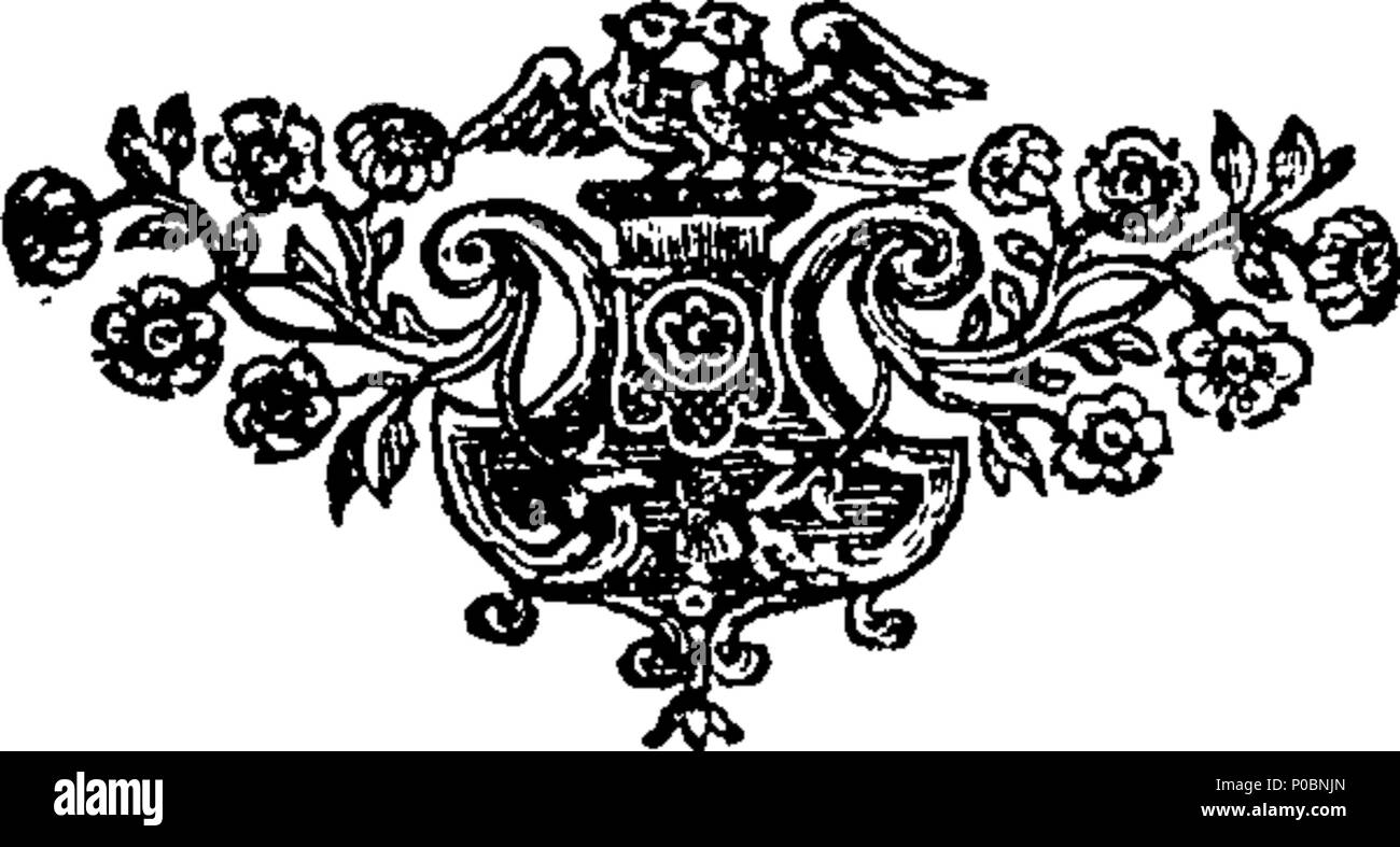 . Inglese: Fleuron dal libro: selezionare una raccolta di sermoni catholick, predicare'd prima che le Loro Maestà il Re James II. Maria Queen-Consort, Catherine Queen-Dowager, &c. ... Dal Reverendissimi Padri Ayray, Betham, Bix, Codrington, Ellis, Giffard, Godden, Levison, Scarisbrike. 187 una raccolta selezionata di catholick sermoni, predicare'd prima che le loro maestà il re Giacomo II Fleuron T144507-38 Foto Stock