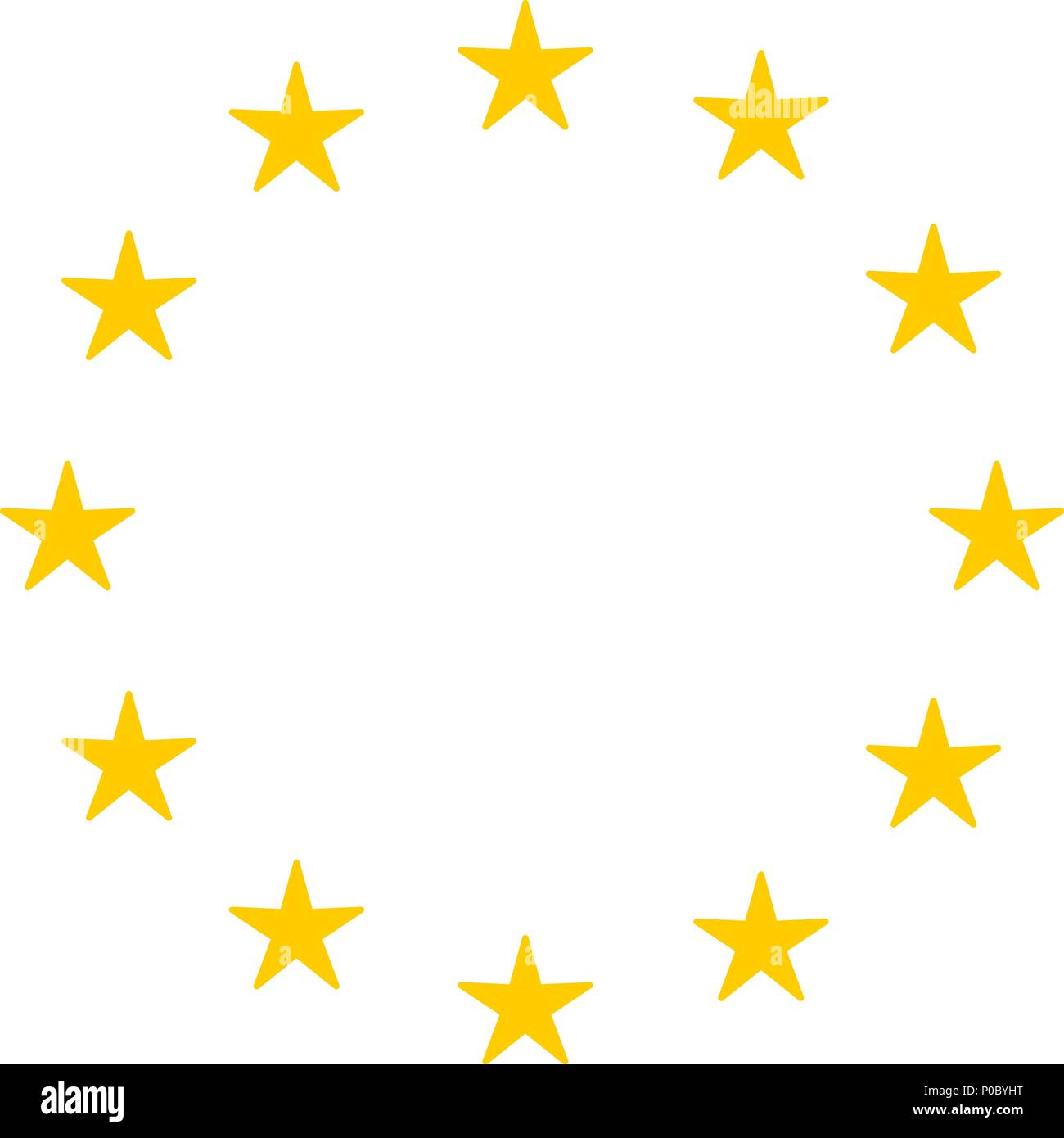 Cerchio di stelle d'oro come nell'Unione europea o la bandiera dell'UE Illustrazione Vettoriale Cerchio di stelle d'oro come nell'Unione europea o la bandiera dell'UE Illustrazione Vettoriale