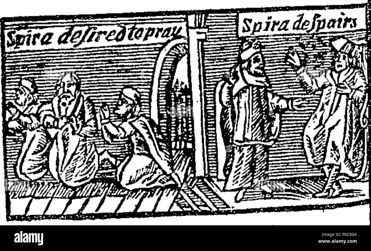 . Inglese: Fleuron dal libro: una relazione della temibile station wagon di Francesco Spira, dopo egli girare'd apostata dalla chiesa protestante a Popery. Come anche la vita miserabile e woful decessi, del sig. Giovanni Bambino, che disperatamente appendere'd stesso, in Brick-Lane, campi di saliva, in Octob. 1684, e il sig. Geo. Edwards. Fine di Stratford, in Essex, che volontariamente sparato a morte, 4 gen. 1704. A cui si aggiunge K. James il primo profetico della maledizione su qualsiasi della sua razza, che dovrebbero Apostatize alla Chiesa di Roma. Con diversi esempi di Dio i giudizi su altri apostati. Con Origene lamentati della Foto Stock . Inglese: Fleuron dal libro: una relazione della temibile station wagon di Francesco Spira, dopo egli girare'd apostata dalla chiesa protestante a Popery. Come anche la vita miserabile e woful decessi, del sig. Giovanni Bambino, che disperatamente appendere'd stesso, in Brick-Lane, campi di saliva, in Octob. 1684, e il sig. Geo. Edwards. Fine di Stratford, in Essex, che volontariamente sparato a morte, 4 gen. 1704. A cui si aggiunge K. James il primo profetico della maledizione su qualsiasi della sua razza, che dovrebbero Apostatize alla Chiesa di Roma. Con diversi esempi di Dio i giudizi su altri apostati. Con Origene lamentati della Foto Stock