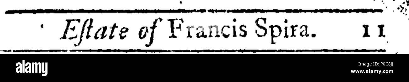 . Inglese: Fleuron dal libro: una relazione della temibile station wagon di Francesco Spira, dopo egli girare'd opostate dalla chiesa protestante a Popery. Anche la vita miserabile e dolenti della morte, del sig. Giovanni Bambino, che disperatamente appendere'd se stesso in Brick-Lane, in Spurle-Fields, Londra, 1664. e il sig. Geo. Edwards, fine di Stratford in Essex, che volontariamente sparato a morte, gen. 4, 1704. A cui si aggiunge, Re Giacomo il primo profetico della maledizione su qualsiasi della sua razza, che dovrebbero Apostatle alla Chiesa di Roma. Con diversi esempi di Dio i giudizi su altri apostati. Con Origene il lamento. Foto Stock . Inglese: Fleuron dal libro: una relazione della temibile station wagon di Francesco Spira, dopo egli girare'd opostate dalla chiesa protestante a Popery. Anche la vita miserabile e dolenti della morte, del sig. Giovanni Bambino, che disperatamente appendere'd se stesso in Brick-Lane, in Spurle-Fields, Londra, 1664. e il sig. Geo. Edwards, fine di Stratford in Essex, che volontariamente sparato a morte, gen. 4, 1704. A cui si aggiunge, Re Giacomo il primo profetico della maledizione su qualsiasi della sua razza, che dovrebbero Apostatle alla Chiesa di Roma. Con diversi esempi di Dio i giudizi su altri apostati. Con Origene il lamento. Foto Stock