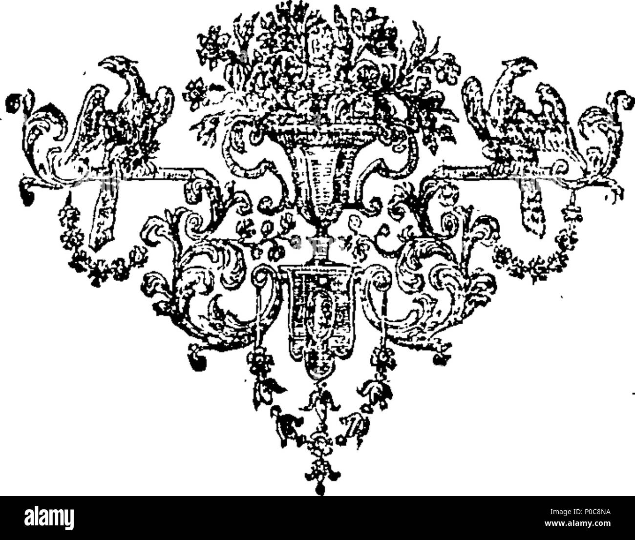 . Inglese: Fleuron dal libro: un rencounter in corrispondenza di una maschera-ball, tra una principessa del sangue, in Francia, e di un bel avvocato impiegato. 182 Un rencounter in corrispondenza di una maschera-ball, tra una principessa del sangue, in Francia, e di un bel avvocato clerk Fleuron T012644-1 Foto Stock