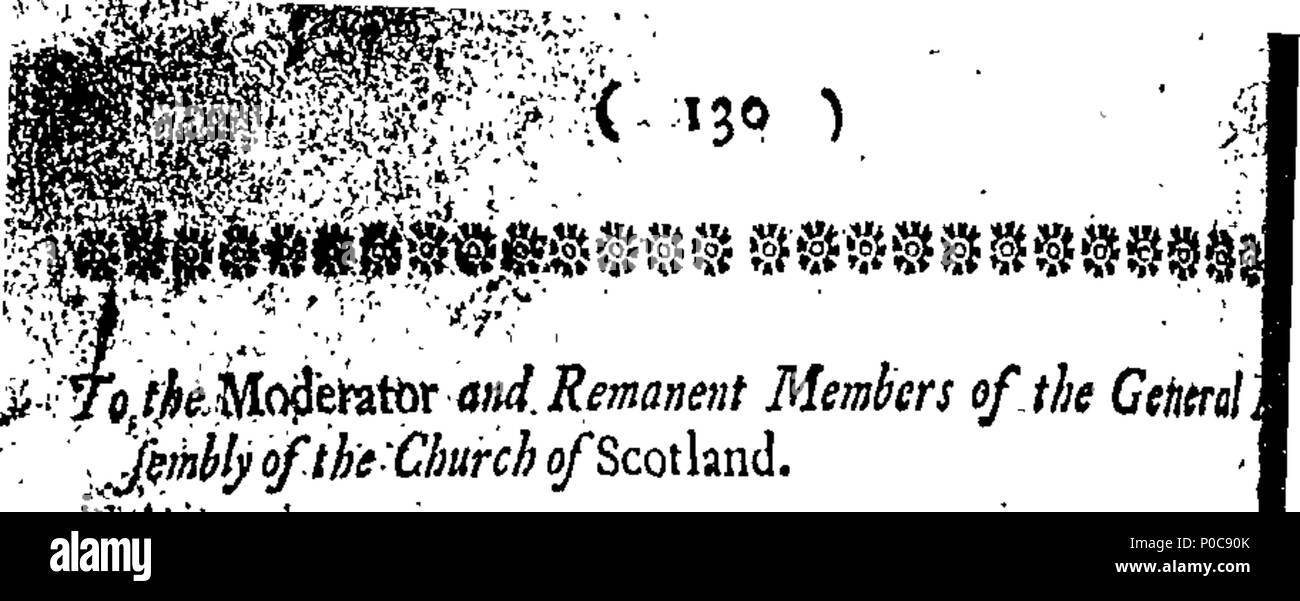 . Inglese: Fleuron dal libro: un'indagine nella chiesa-comunione o, un trattato contro la separazione dalla rivoluzione-insediamento di questa chiesa nazionale, come essa era stata risolta anno 1689 e 1690. ... Il sig. Alexander Shields ... Seconda edizione. Per il quale è allegate alcune ... Gli atti del primo Parlamento dell'anello [sic] William e Maria, ... 313 Un'indagine nella chiesa-comunione o Fleuron T088265-7 Foto Stock