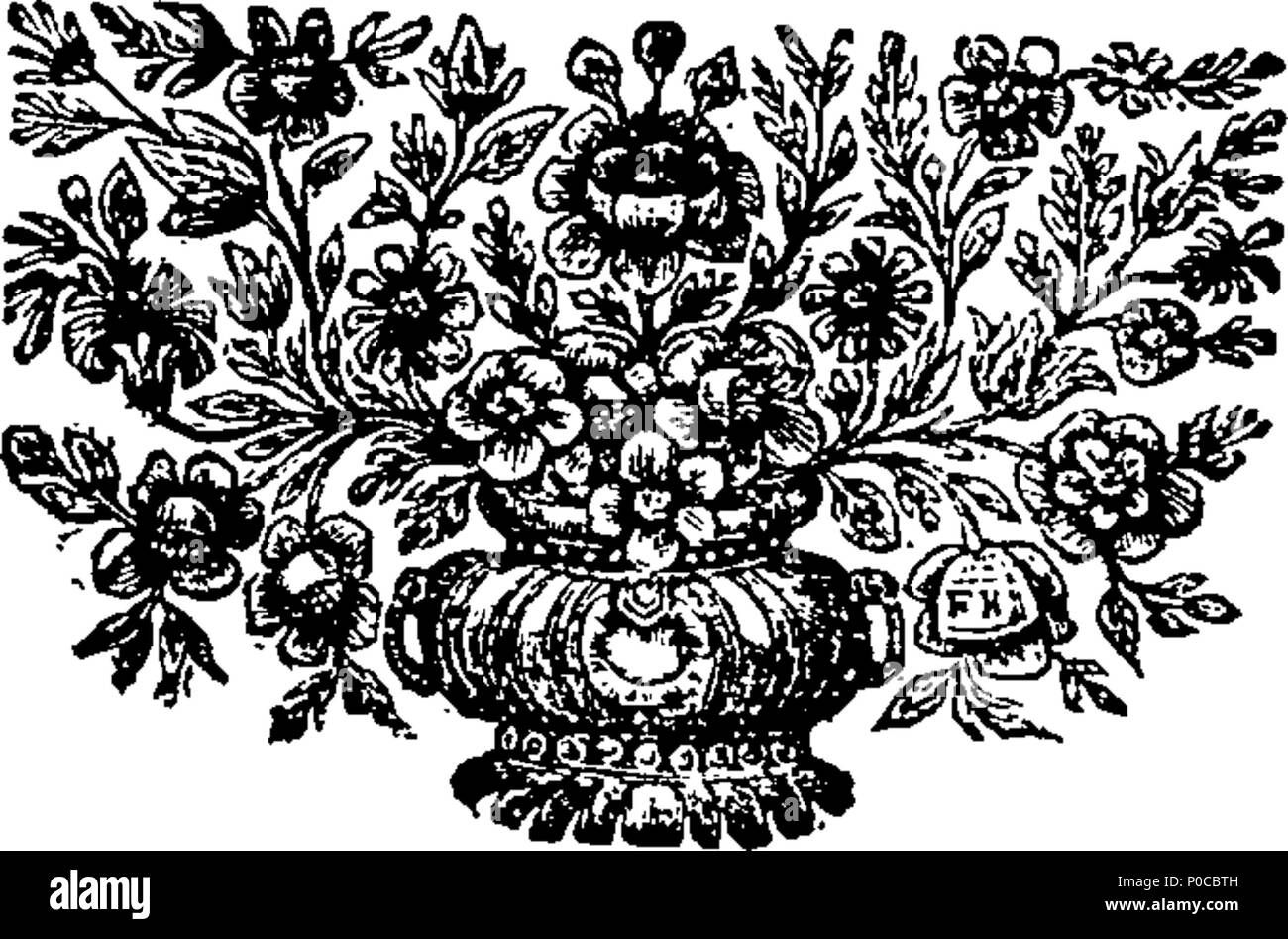 . Inglese: Fleuron dal libro: un saggio di salute e lunga vita. Da George Cheyne, M. D. F. R. S. 318 un saggio di salute e lunga vita. Da George Cheyne, M. D. F. R. S. Fleuron N002155-6 Foto Stock