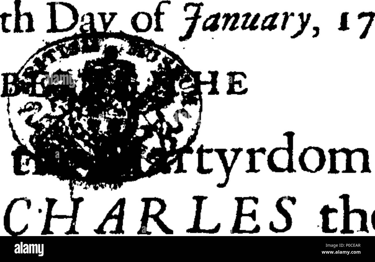 . Inglese: Fleuron dal libro: un sermone predicare'd prima i signori spirituale e temporale, in Parlamento, assemblato nel Abby-Church a Westminister [sic], il trentesimo giorno di gennaio, 1705/6. ... Da William, Signore vescovo di Saint Asaph. 193 un sermone predicare'd prima i signori spirituale e temporale T Fleuron016431-1 Foto Stock