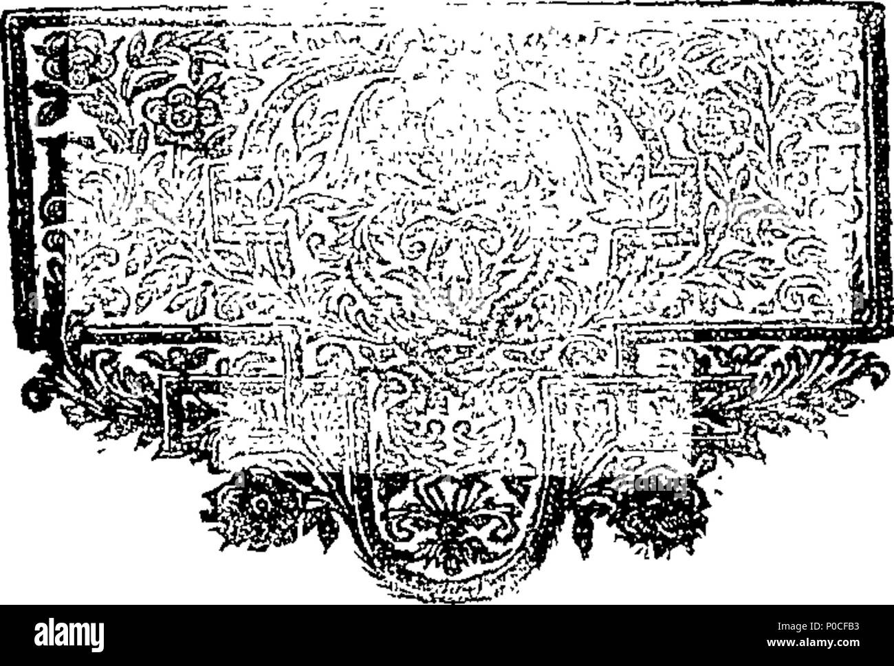 . Inglese: Fleuron dal libro: un sermone predicato per le società di gestione collettiva per la riformazione dei modi, a Santa Maria-le-Bow, martedì scorso Gennaio 5th, 1730. Dalla destra del Reverendo Padre in Dio, Francesco Signore vescovo di Saint Asaph. 198 un sermone predicato per le società di gestione collettiva per la riformazione dei modi, a St Fleuron T012816-3 Foto Stock