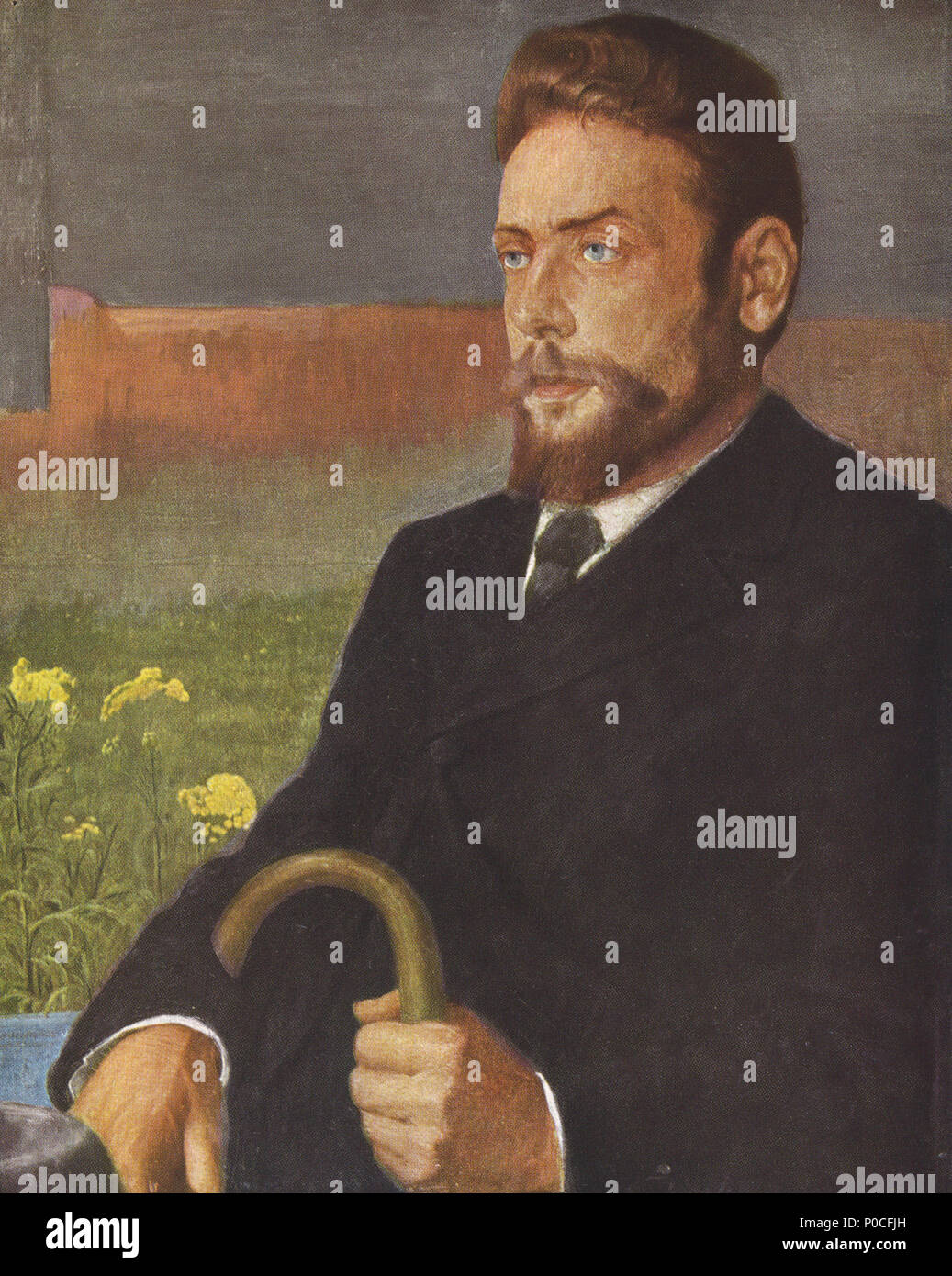 . Svenska: sv:Henrik Pontoppidan (1857-1943), Dansk författare och nobelpristagare. Inglese: en:Henrik Pontoppidan (1857-1943), scrittore danese e vincitore del premio Nobel. . Nei primi anni del XX secolo (sicuramente prima di 1935) 84 Pontoppidan Henrik (av Johan Rohde) Foto Stock