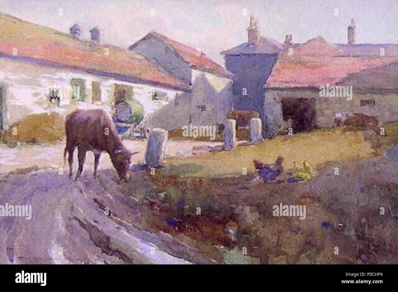 . Farm yard . Untitled . 1892. Farquhar McGillivray Knowles (1859-1932) Descrizione pittore canadese Data di nascita e morte 22 Maggio 1859 9 aprile 1932 Luogo di nascita e morte di Syracuse, New York, Stati Uniti d'America Toronto, Ontario, Canada la posizione di lavoro del Canada, New York competente controllo : Q17479683 VIAF:?104147528 2 cortile, 1902. Farquhar McGillivray Knowles Foto Stock