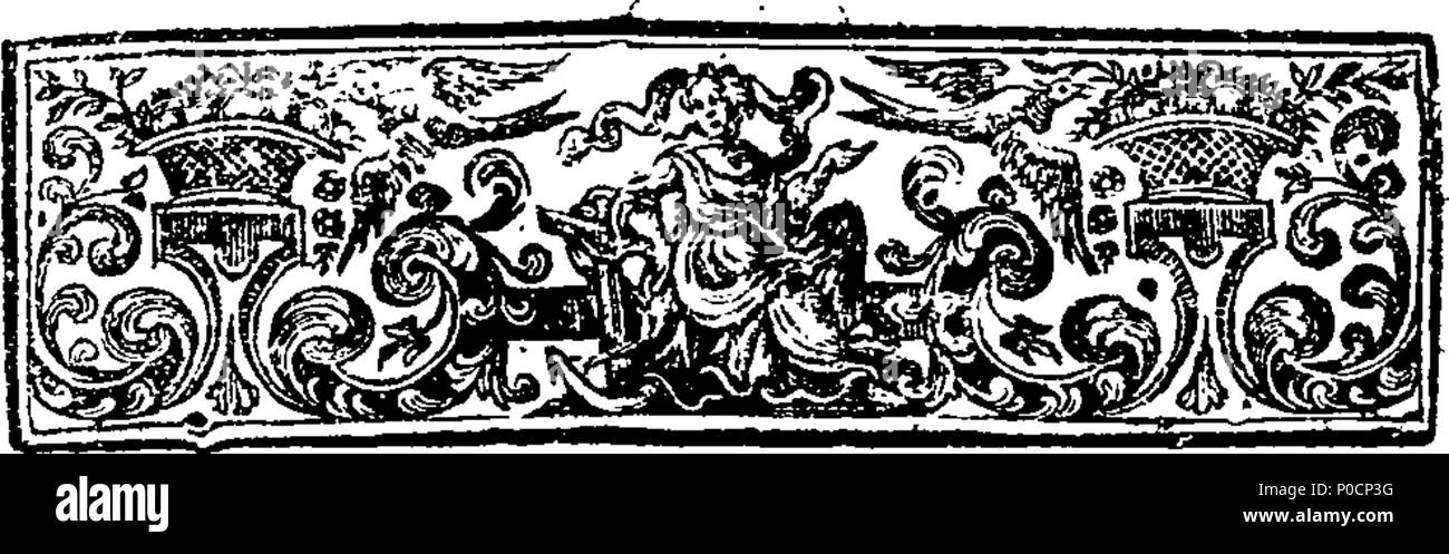 . Inglese: Fleuron dal libro: un'indagine sulla natura e i principi delle acque spaw. Con una spiegazione meccanica delle loro virtù e utilizza in molte malattie. Per il quale è allegate, una rapida indagine sulla natura e le proprietà delle fontane a caldo ad Aix la Chapelle. Da Charles Perry, M. D. 314 un'indagine sulla natura e i principi delle acque spaw Fleuron T032757-3 Foto Stock