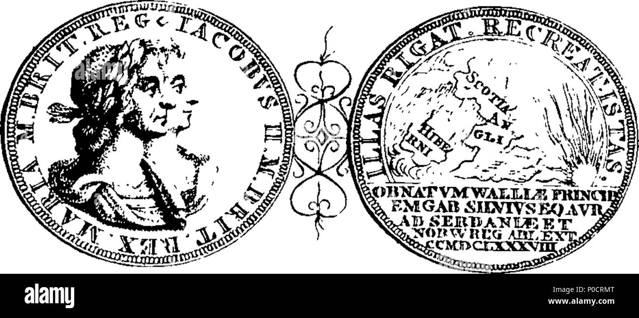 . Inglese: Fleuron dal libro: una serie di medaglie in inglese. Da Francis Perry. Numero I. 189 una serie di medaglie in inglese. Da Francis Perry. Numero I. Fleuron T088148-6 Foto Stock