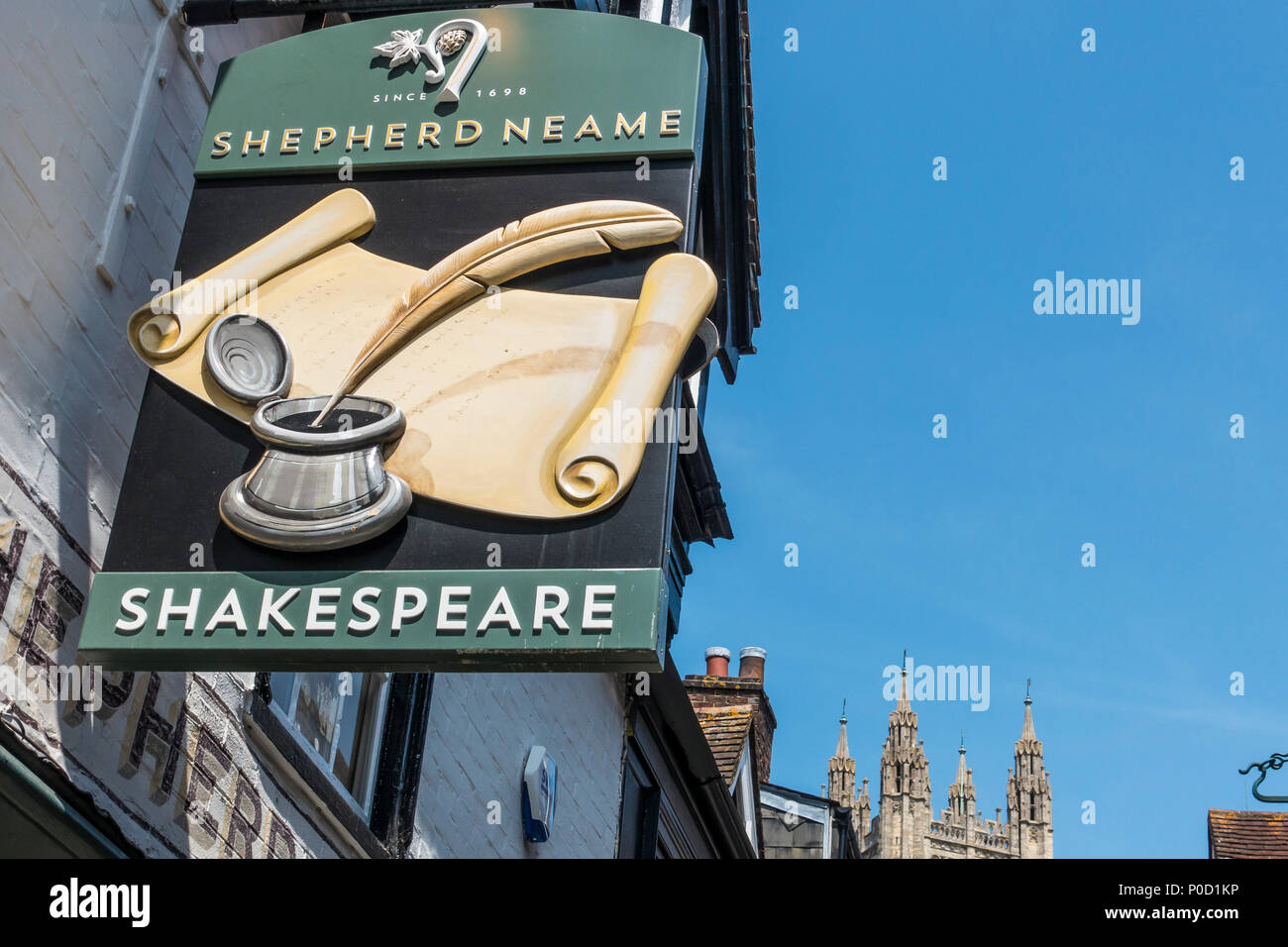 Il Shakespeare,pub,Shepherd Neame,macelleria Lane, Canterbury,Kent,Inghilterra Foto Stock