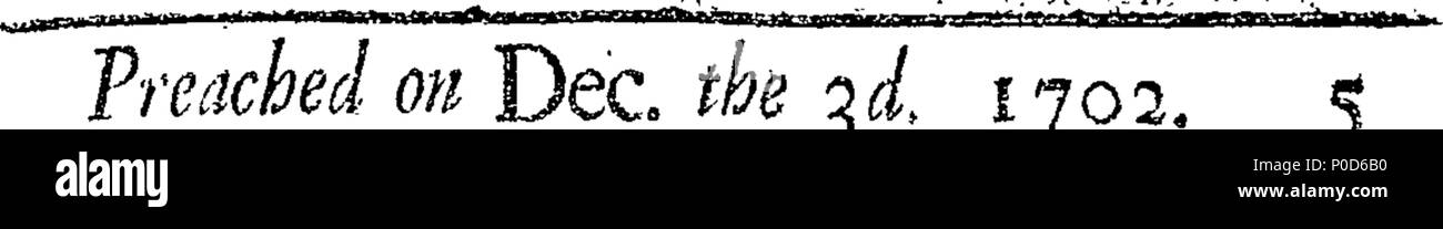 . Inglese: Fleuron dal libro: un sermone predicare'd prima il diritto Venerabile il sindaco e Corporation, della città e della contea di Nottingham, nella chiesa parrocchiale di Santa Maria in detta città, 3 dicembre. 1702. Essendo la Giornata del Ringraziamento per i successi di segnale Dio è stato lieto di concedere a Sua Maestà forze sia via terra e via mare. Da Edward Clarke, M. A. e Vicario ci. Pubblicare'd su richiesta del pubblico. 194 un sermone predicare'd prima il diritto Venerabile il sindaco e Corporation, della città e della contea di Nottingham, nella chiesa parrocchiale di St Fleuron N023586-3 Foto Stock