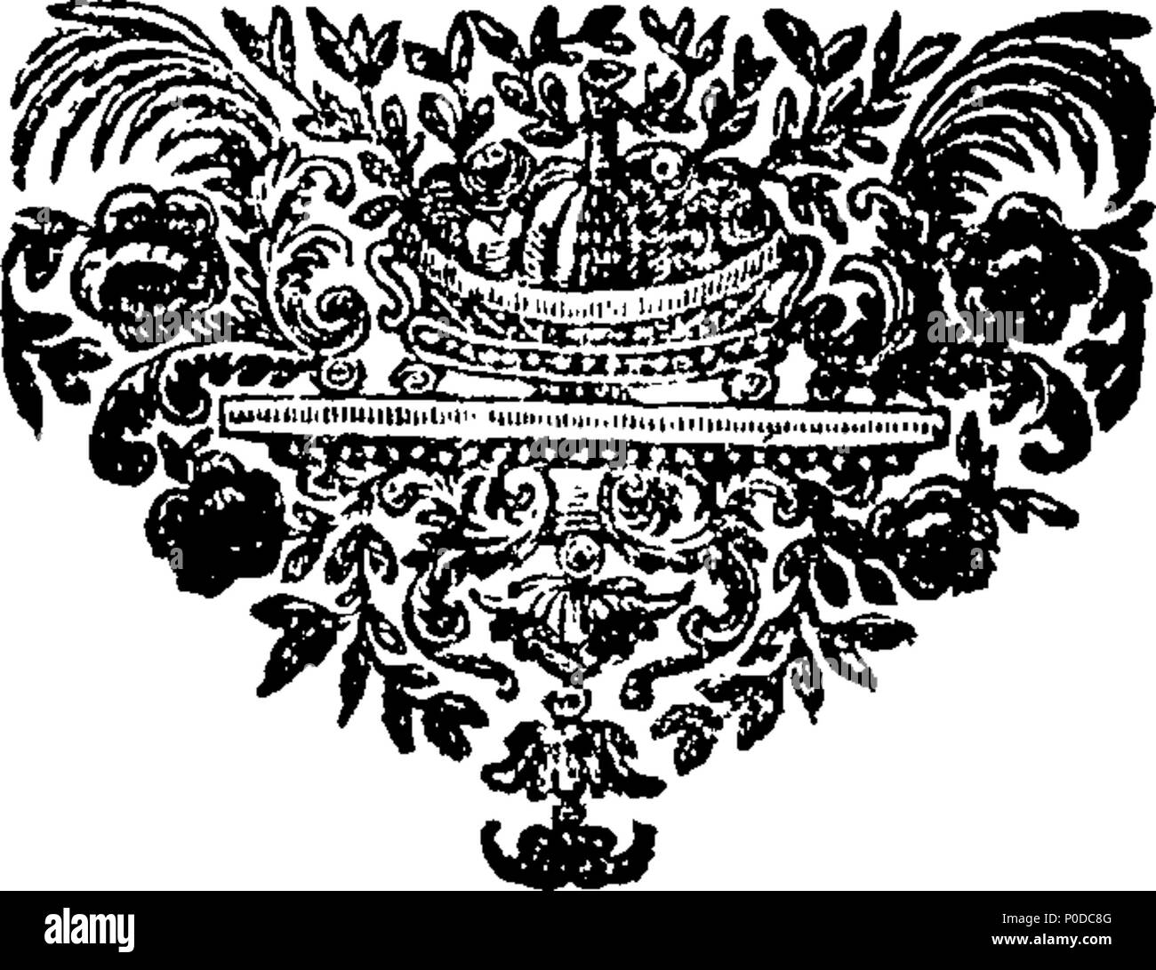 . Inglese: Fleuron dal libro: un provino di diversi tipi di stampa tipi di appartenenti all'Università di Oxford in The Clarendon Printing-House. 209 un provino di diversi tipi di stampa tipi di appartenenti all'Università di Oxford in The Clarendon Printing-House Fleuron T049594-14 Foto Stock