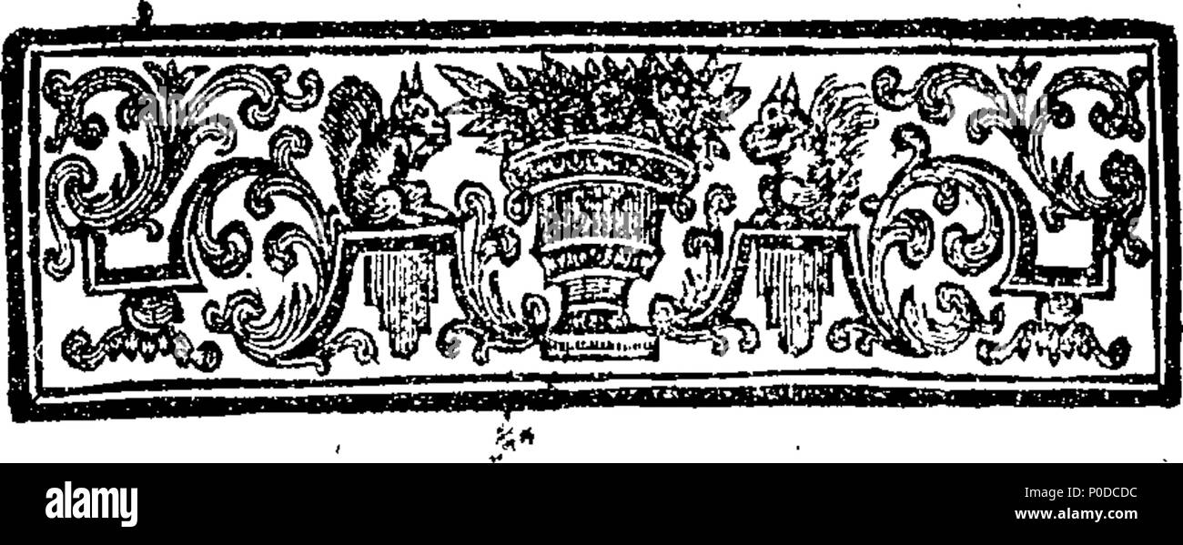 . Inglese: Fleuron dal libro: un discorso senza porte: riguardante il processo contro il professor Simson, come ora si trova dinanzi alla venerata assemblea della Chiesa di Scozia, in nome di alcuni spettatori che sono tremore per l arca di Dio. Diretto in una lettera a un membro del gruppo. 209 un discorso senza porte- riguardante il processo contro il professor Simson Fleuron T103793-3 Foto Stock